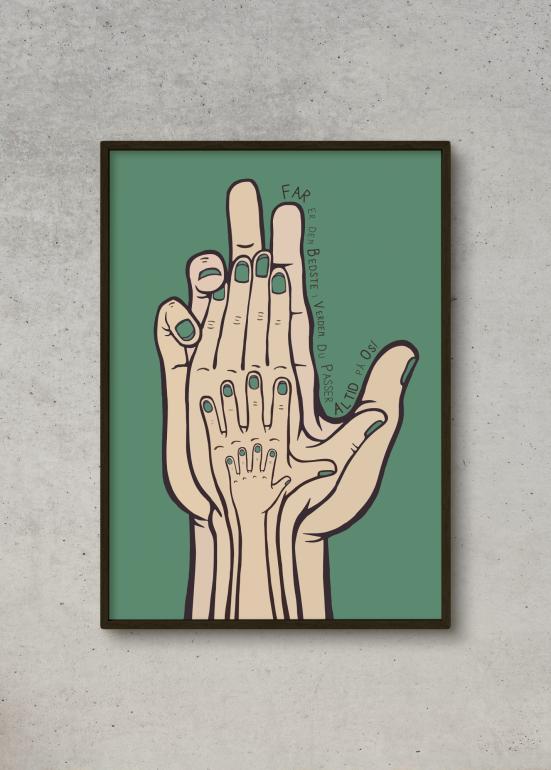4 Hænder - FAR - plakat grøn eks