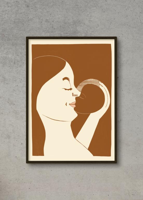 Mor og Barn - brun - plakat eks01