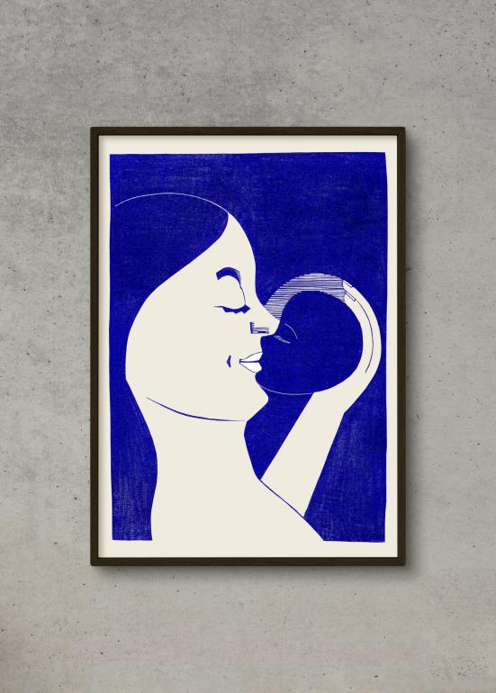 Mor og Barn - blå - plakat eks01