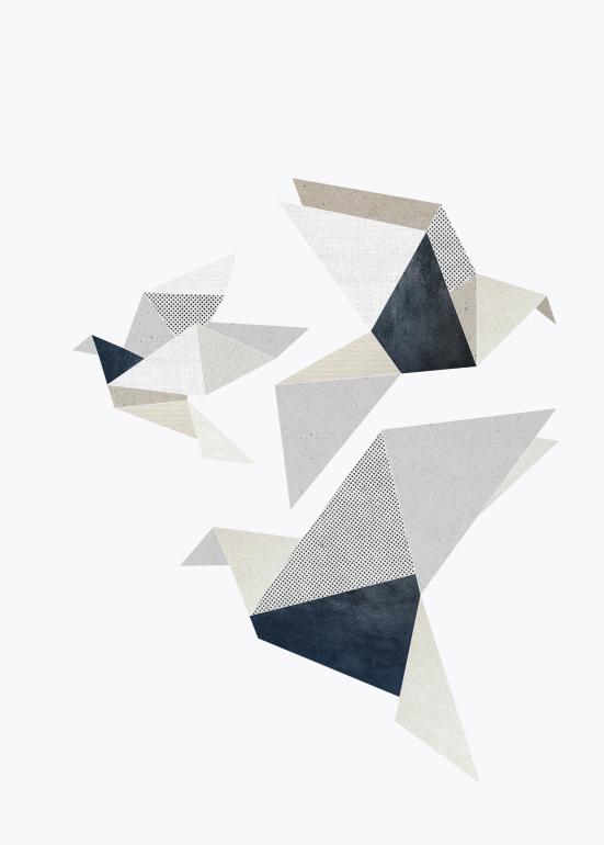 Origami fugle plakat