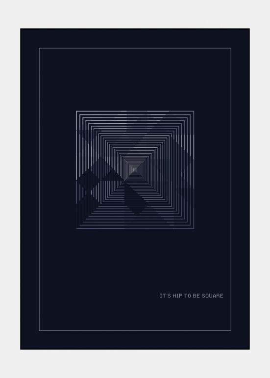 Hip to be square navy plakat i ramme