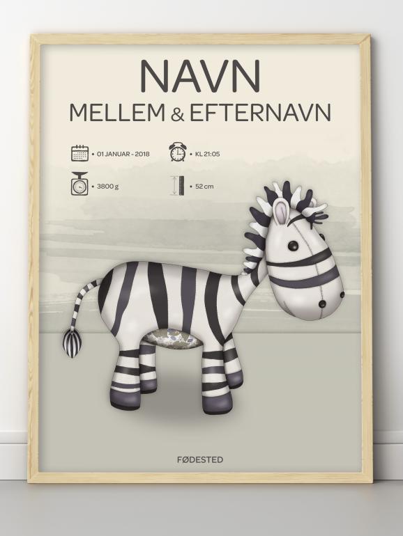 Personlig plakat - Zebra eksempel