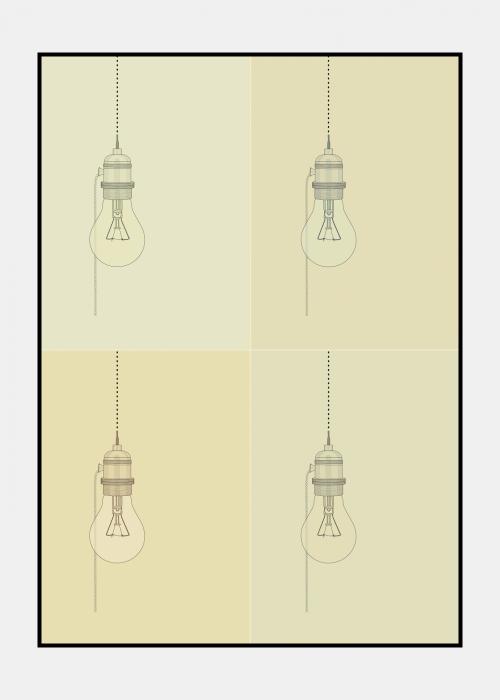 Lightbulb x4 plakat i ramme