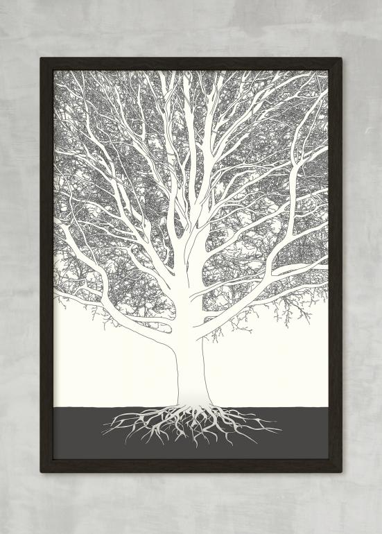 Træ grå plakat eksempel 2